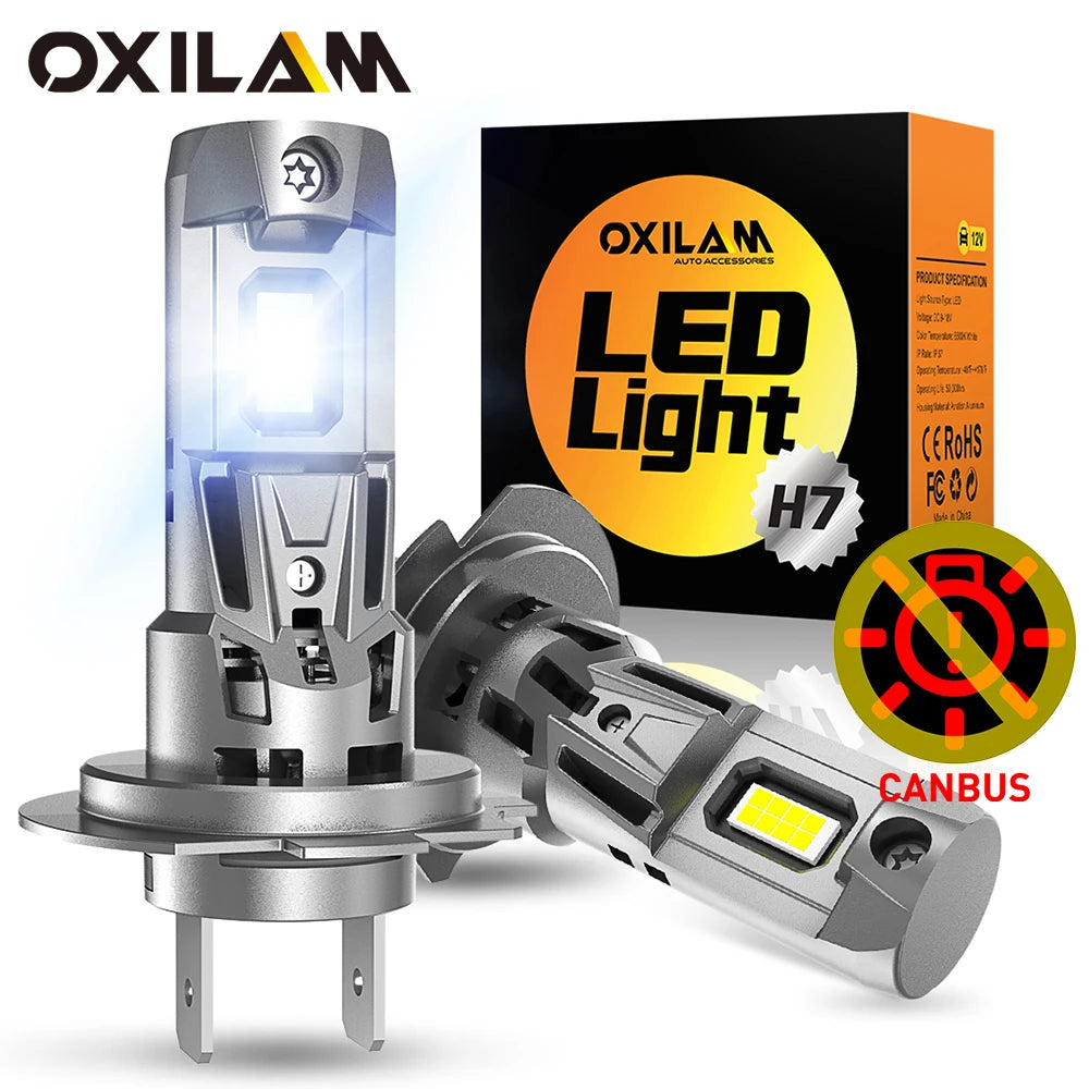 OXILAM 2Pcs 22000LM 120W H7 LED Headlamp Canbus For Chevrolet Fiat Lada Volvo Hyundai Citroen Lexus Suzuki Best Led H7 Light H7 CHINA