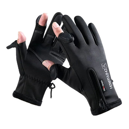 Outdoor Winter Gloves Waterproof Moto Thermal Fleece Lined Resistant Touch Screen Non-slip Motorbike Riding black as pic 1