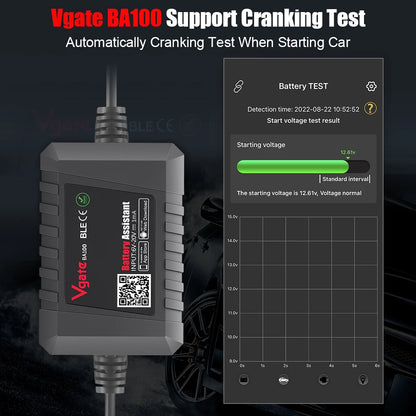 New Vgate BA100 Car Battery Tester Battery Assistant BlueTooth 4.0 Wireless Diagnositic Analyzer Monitor for Android & iOS