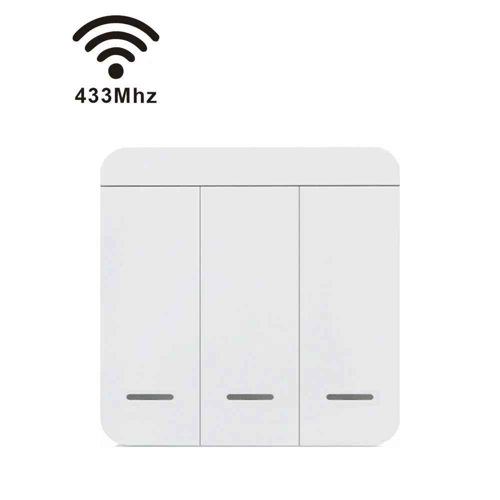 86 Wireless Smart RF 433Mhz 100-220V Wall Panel with Remote Control Mini Relay Receiver Home Led Light Lamp Switch 3Gang