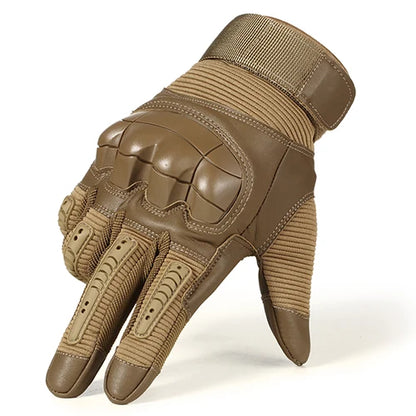 Touchscreen PU Leather Motorcycle Gloves Brown