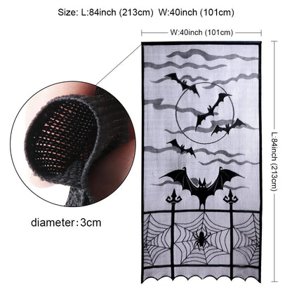 Ourwarm Halloween Party Black Lace Spiderweb Fireplace Mantle Scarf Table Cloth Horror Props Halloween Party Favor Decoration A5 China