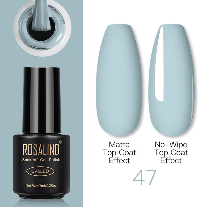 ROSALIND Gel Nail Polish Lamp All For Nails Art Manicure With Matt Base Top Coat Semi Permanant Gellak Nail Gel Polish Varnishes 47