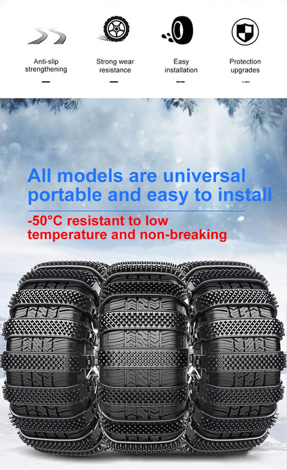 Snow Chain 1/2/4/8/10 Pcs Tyre Chain Urethane Set Wheel Ties Belts Car Tires Chains Winter Anti-Slip Chain Anti Skid Snow Chains