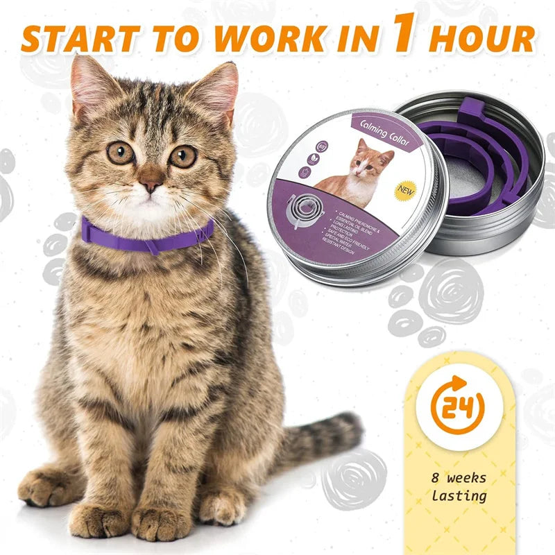 New Release 38/62CM Dog Calming Collar Cat Relieve Anxiety Protection Retractable Collars For Puppy Kitten Large Dogs Accessorie