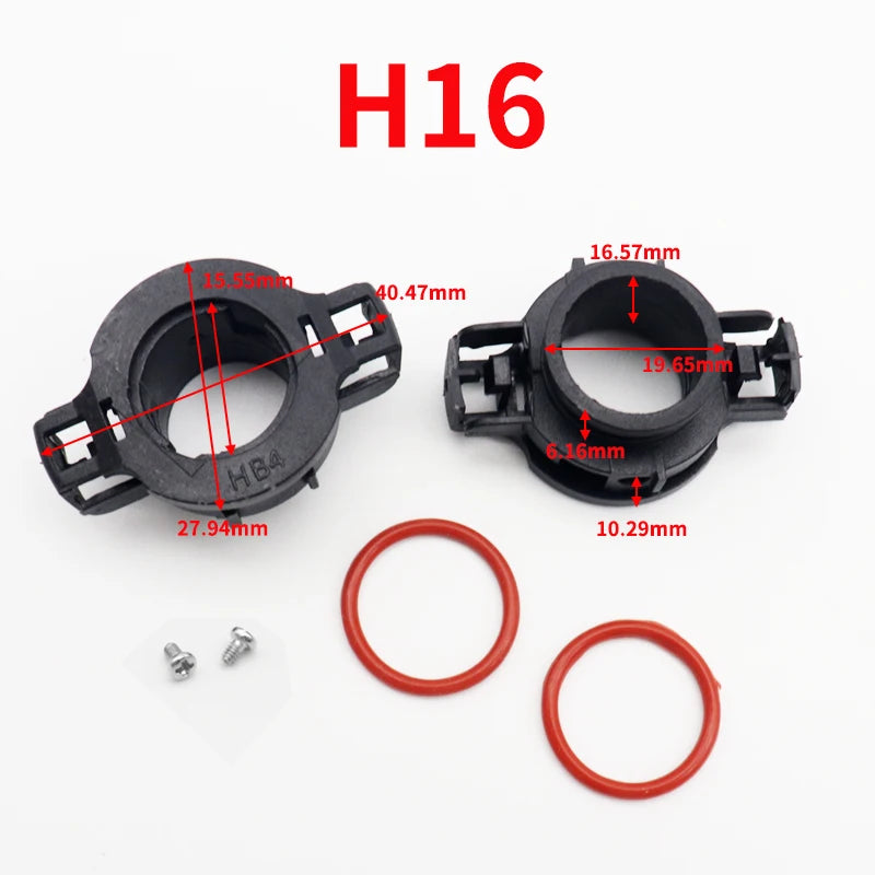 2Pcs Black Car LED Headlight Bulb Adapter Holder Base Sockets Retainer for H1 H3 H4 H7 H11 H13 9004 9005 9006 9007