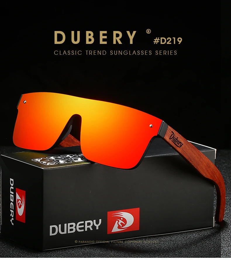 DUBERY® Natural Wooden Sunglasses Men Polarized Fashion Sun Glasses Original Wood Oculos De Sol Masculino 219