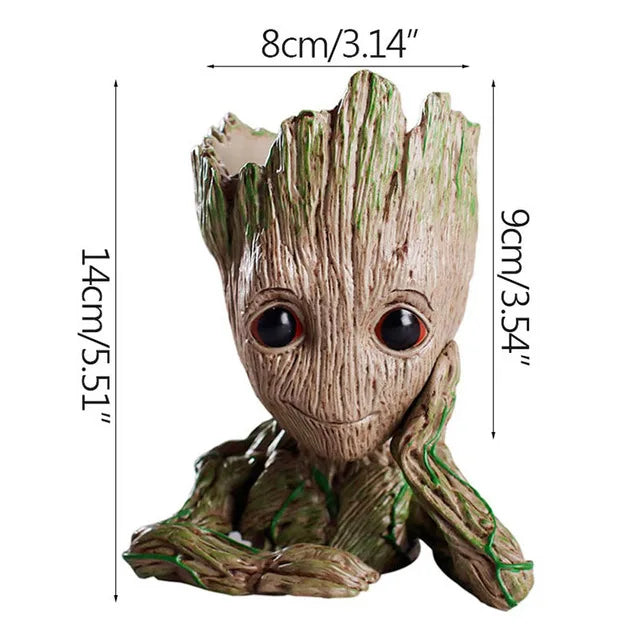 disney Marvel Avengers Groot Mini figure Pen Holder Flower Pot Anime Toys Action Figure Sitting Groot Christmas Kids Toys Gifts C 1PC