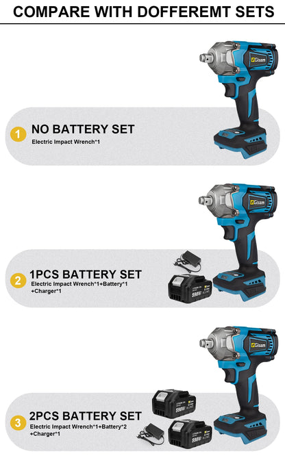 1200N.M Torque Brushless Electric Impact Wrench 1/2 Inch Cordless Electric Wrench Screwdriver Power Tools For Makita 18V Battery