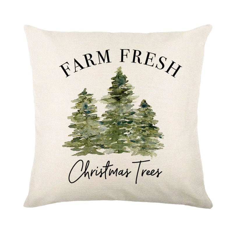 Linen Christmas Pillow Cover Snowman Elk Pillow Case 2023 Christmas Decoration for Home New Year Sofa Car Cushion Cover 45x45cm 14