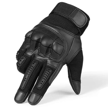 Touchscreen PU Leather Motorcycle Gloves Black