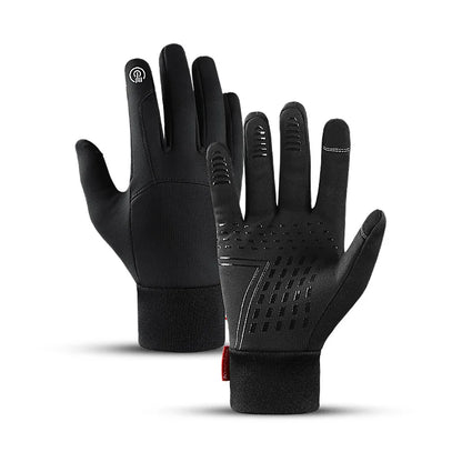 Winter Men Women Gloves Touch Cold Waterproof Motorcycle Cycle Gloves Male Outdoor Sports Warm Thermal Fleece Running Ski Gloves Black