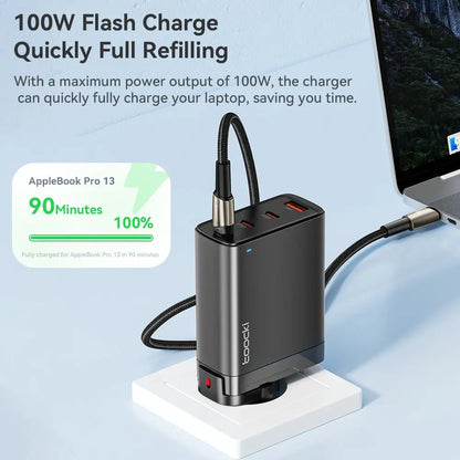 Toocki USB C 100W GaN Charger PD Quick Charger 65W Fast Charging Charger For iPhone 15 14 13 12 11 Pro Max QC3.0 Type C Adapter