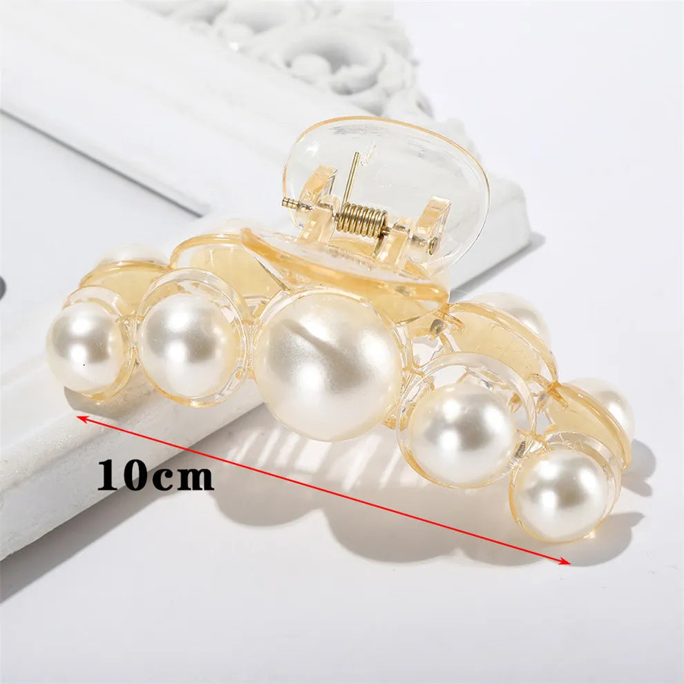 AWATYR 2021 New Hyperbole Big Pearls Acrylic Hair Claw Clips Big Size Makeup Hair Styling Barrettes for Women Hair Accessories LA3688-4 China