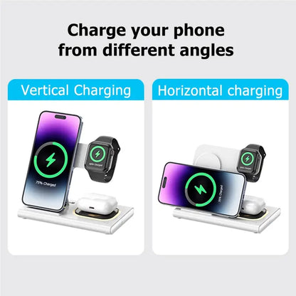 3 in 1 Wireless Charger Stand Pad For iPhone 15 14 13 12 Samsung S23 S22 Galaxy Watch 5 4 Active Buds Fast Charging Dock Station