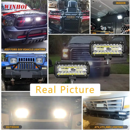 2PCS Car LED Light Bar Offroad 4x4 Spotlights Fog Lamp 12V Diode Headlight Truck Farm Tractor Boat SUV ATV Light Bar/work Light