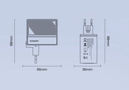 Toocki USB GaN Charger 100W Quick Charger PD Fast Charging Chargers For iPhone 14 13 12 11 Pro Max QC3.0 Type C Charger Adapter