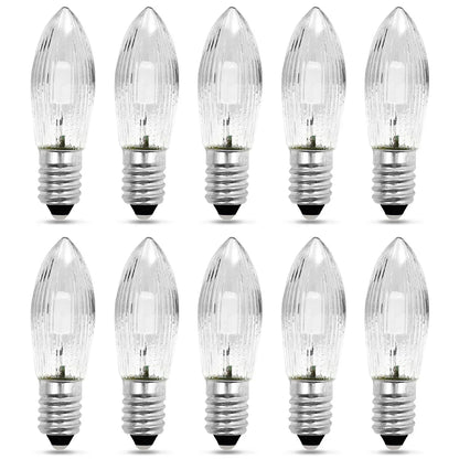 10Pcs E10 LED Bulbs Warm Light Replacement Lamp Bulbs for Light Chains 10V-55V AC Bathroom Kitchen Lamps Bulb Decoration Bulbs