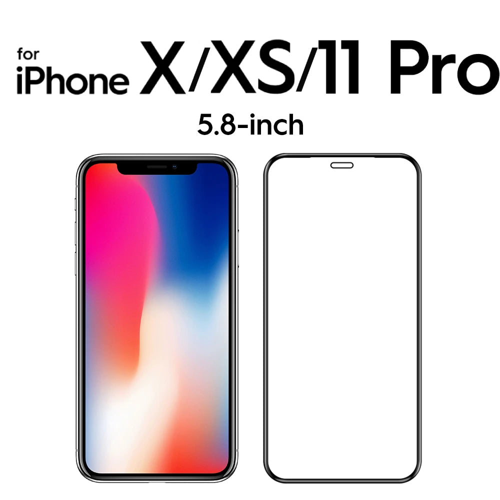 iPhone 15 14 Full Cover Tempered Glass for iPhone 15 Pro Max 14 Pro 13 12 mini 11 XR HD Screen Protector iPhone X XS 11 Pro