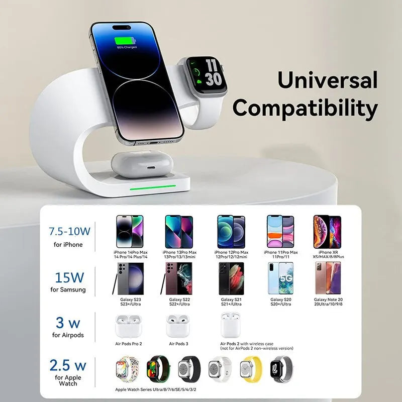 Magnetic Wireless Charger Stand 15W Induction Usb Chargers Quick Fast Charging Dock Station For iPhone 14 13 12 IWatch Airpods