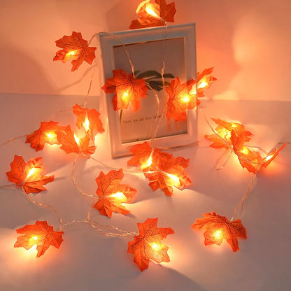 3M 20LED Maple Leaf Light String Fake Autumn Leaves LED Fairy Garland for Christmas Thanksgiving Halloween Party Home Decoration