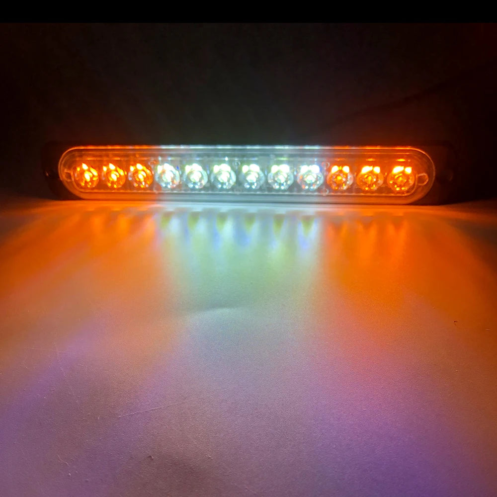 12 LED Strobe Warning Light White Red Blue Led Side light Tail Lamp 18 Flashing Modes for Car Truck Light Police Lights 12V 24V yellow white CHINA 1 piece