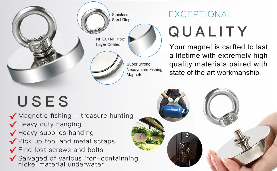 Super Magnet Strong Super Powerful Neodymium Magnets N52 Iman Ima Magnetic Fishing Magneat Magnetti Neomidium Imans Search Hook