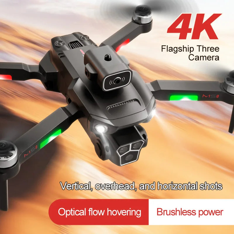 M1s Mini Drone 4k Profesional Three HD Camera Obstacle Avoidance Aerial Photography Brushless Motor Foldable Rc Quadcopter Toys