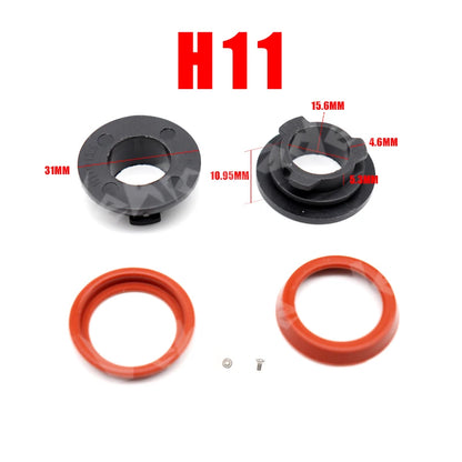 2Pcs Black Car LED Headlight Bulb Adapter Holder Base Sockets Retainer for H1 H3 H4 H7 H11 H13 9004 9005 9006 9007 H11