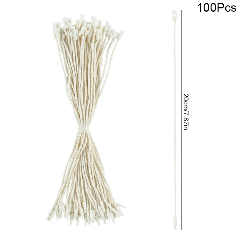 100Pcs Christmas Ornaments Hanger String Ornament Hook Ropes Precut String with Snaps Locking for Xmas Ornament Hanging Decor milk white