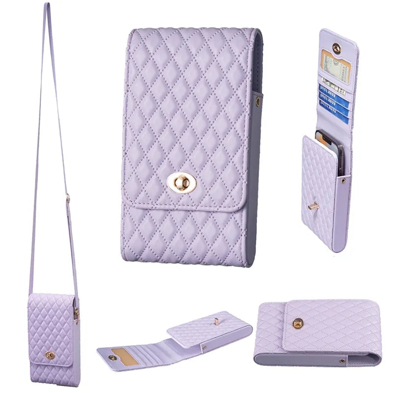 Wallet Small Fragrant Wind Bag With Shoulder Rope Case For iPhone Xiaomi Redmi Huawei OPPO VIVO Moto Google Nokia Realme Infinix