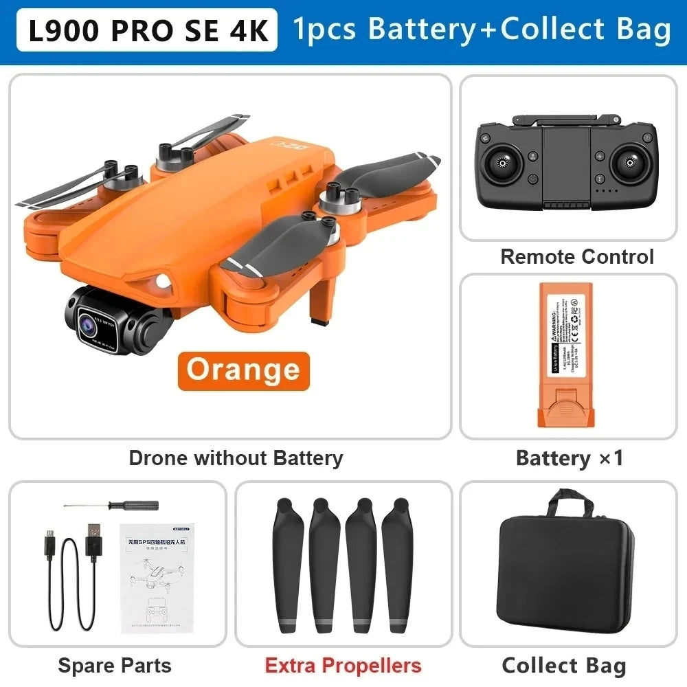 L900 Pro SE MAX GPS Drone 4K Professional Dual HD Camera 5G FPV 360° Obstacle Avoidance Brushless Motor Rc Quadcopter Dron Toys L900 Pro SE 1B Bag CHINA