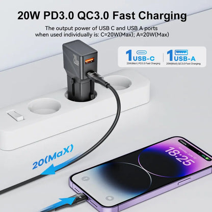 ASOMETECH 20W USB C Charger International Universal Travel Adapter Type C US EU UK AU Plug PD Fast Charger For iPhone Samsung