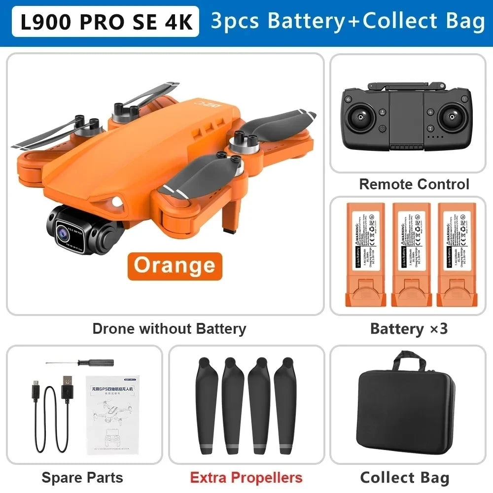 L900 Pro SE MAX GPS Drone 4K Professional Dual HD Camera 5G FPV 360° Obstacle Avoidance Brushless Motor Rc Quadcopter Dron Toys L900 Pro SE 3B Bag 1 CHINA