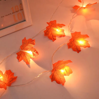 3M 20LED Maple Leaf Light String Fake Autumn Leaves LED Fairy Garland for Christmas Thanksgiving Halloween Party Home Decoration