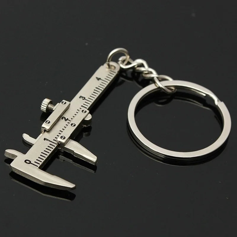 New Fashion Car Key Mini Vernier Caliper Portable 0-40mm keychain Measuring Gauging Tools Car Turbo key Chain Ring Ruler Caliper