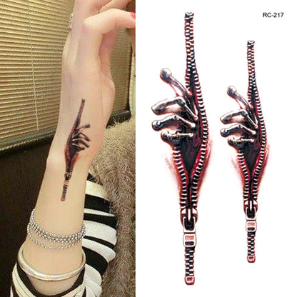 Halloween Waterproof Temporary Tattoos Paper For Men Women Boy Scar Wound Realistic Blood Injury Fash Tattoo Sticker RC2217