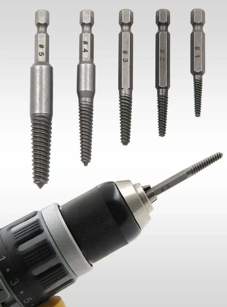 10pc Hexagonal Shank Broken Head Screw Extractor Screw Broken Head Screwdriver for Taking out Electric Drill Tool Set