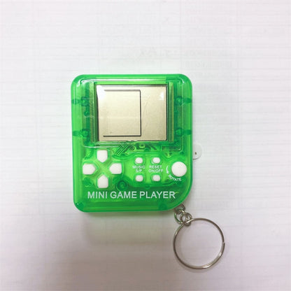 Pocket Mini Classic Game Machine Keychain Children's Handheld Retro Nostalgic Game Console With Keyring Video Game 26 Games Gift Green