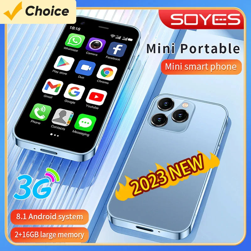 2023 NEW SOYES XS15 Mi Phone SmartPhone Android 8.1 3.0'' Dual SIM Standby 3G Mobile Phone Wifi GPS Play Store 2GB 16GB