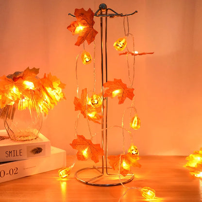 3M 20LED Maple Leaf Light String Fake Autumn Leaves LED Fairy Garland for Christmas Thanksgiving Halloween Party Home Decoration