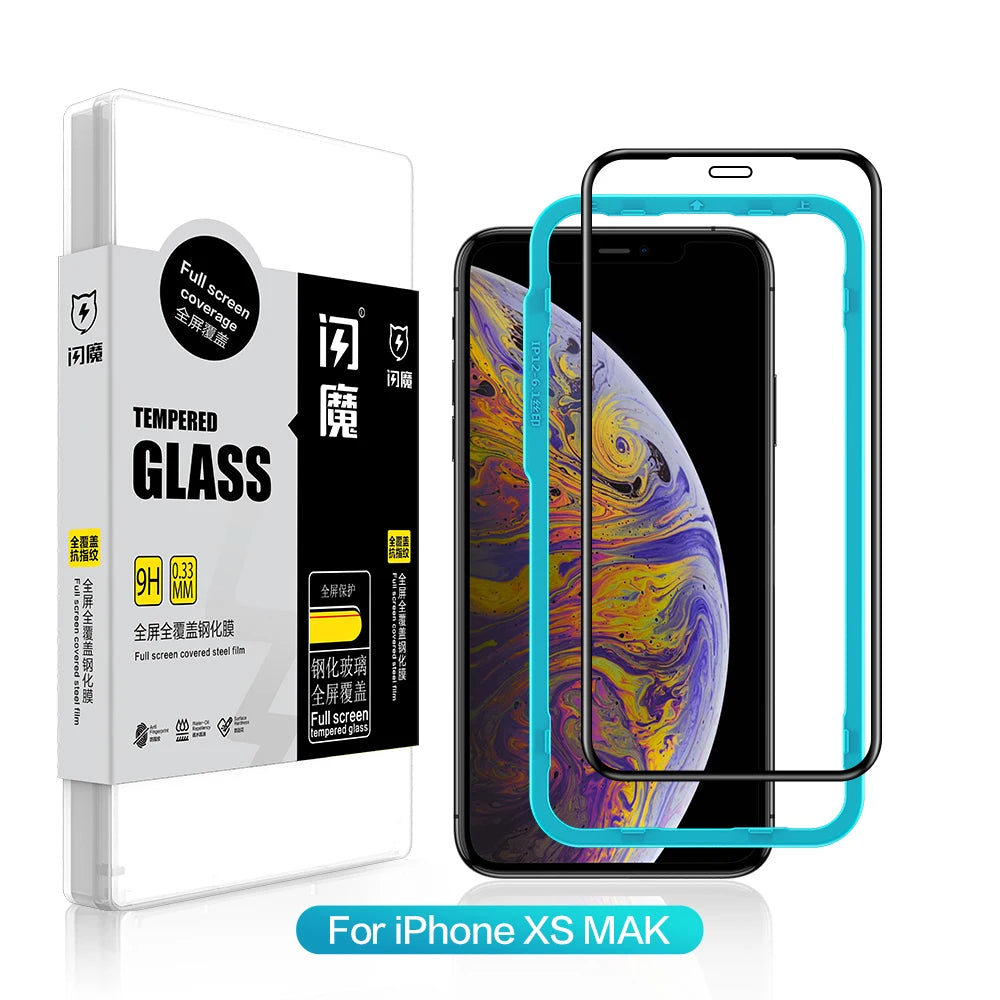 Screen Protector For iPhone 11 13 Pro Max 9H Tempered Glass Film for 12/12 mini/12 Pro Max XR Xs Max Clear Full Cover For iPhone XS Max