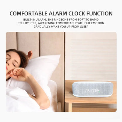 Wireless Charger Alarm Clock Time LED Light Thermometer Earphone Phone Charger 15W Fast Charging Dock Station for iPhone Samsung