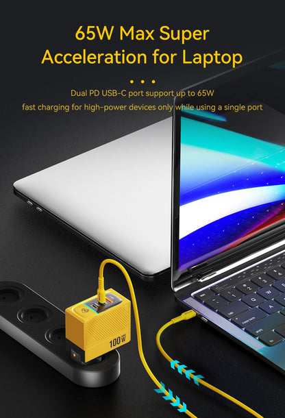 WEKOME 100W Type C GaN Charger Quick Charge 4.0 3.0 USB PD Fast Charger Adapter for Macbook Pro iPad Pro IPhone15 Xiaomi Huawei