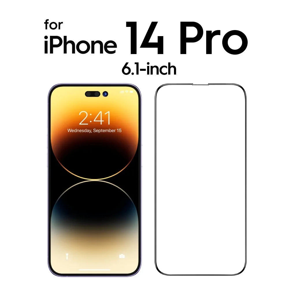 iPhone 15 14 Full Cover Tempered Glass for iPhone 15 Pro Max 14 Pro 13 12 mini 11 XR HD Screen Protector iPhone 14 Pro