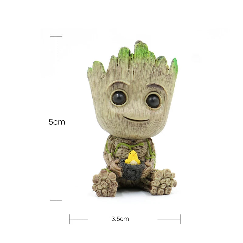 disney Marvel Avengers Groot Mini figure Pen Holder Flower Pot Anime Toys Action Figure Sitting Groot Christmas Kids Toys Gifts B 1PC