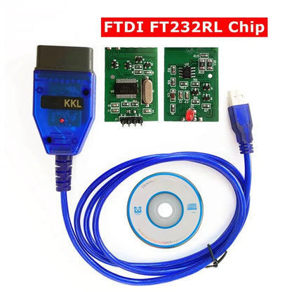 For VAG KKL Scanner Tool for VAG409 with FTDI FT232RL Chip/9241A Red PCB for vag 409 kkl OBD2 USB Interface Diagnostic Cable FT232RL CHINA