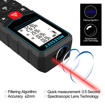 Mileseey Laser Distance Meter Electronic Roulette Laser Digital Tape Rangefinder Trena Metro Laser Range Finder Measuring Tape