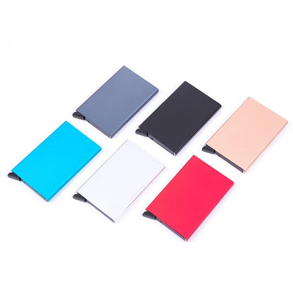 Anti-theft ID Credit Card Holder Simple Porte Carte Thin Aluminium Metal Wallets Pocket Case Bank Women Men Credit Card Box