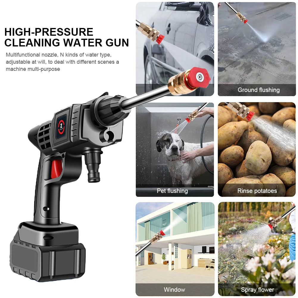 50Bar Cordless High Pressure Cleaner Washer Spray Water Gun Car Wash Pressure Water Cleaning Machine for Makita 21V Battery